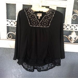 Knox Rose Embellished Top Black Small